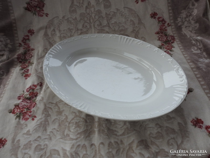 Antique Czech Art Nouveau white steak bowl with plastic pattern