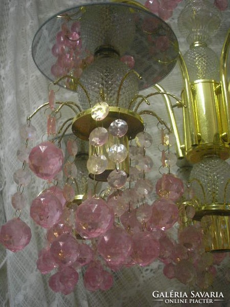 U12 design mirror metal + glass 5-arm chandelier rarity about 15 kg