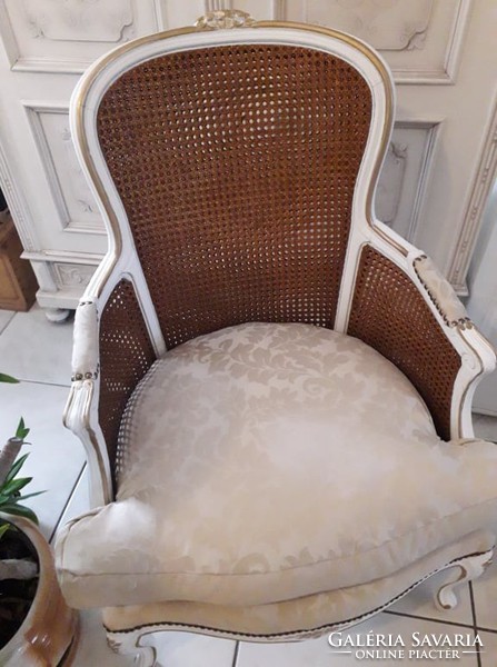 Rare double reeded baroque armchair, Provence, vintage