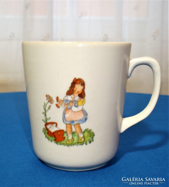 Zsolnay porcelain mug with double image 
