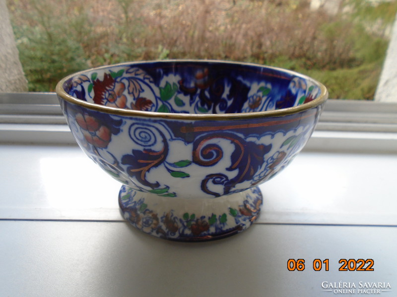 1850 Minton amherst hand-painted, gold-contoured imari Japanese patterned base bowl