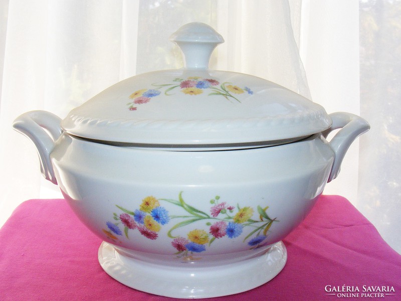 Zsolnay soup bowl / straw flower pattern