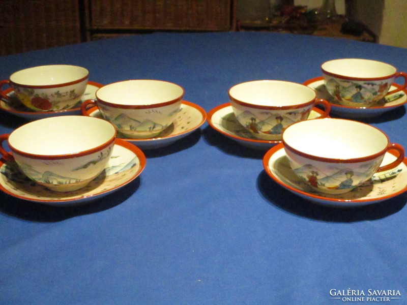 Beautiful old china 6 teacups with bottom marked china