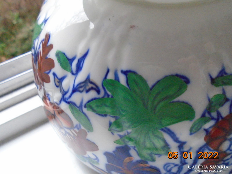 1850 Minton AMHERST kézzel festett, aranykontúrozott IMARI japán mintás talpas tál