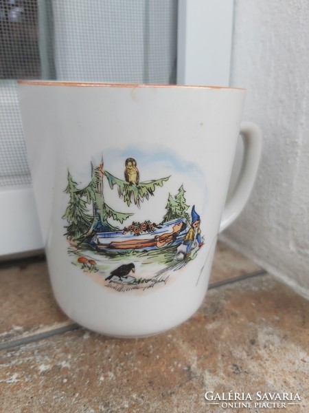 Zsolnay fairy tale figure with fairy tale pattern snow white and 7 dwarf porcelain mug nostalgia peasant village