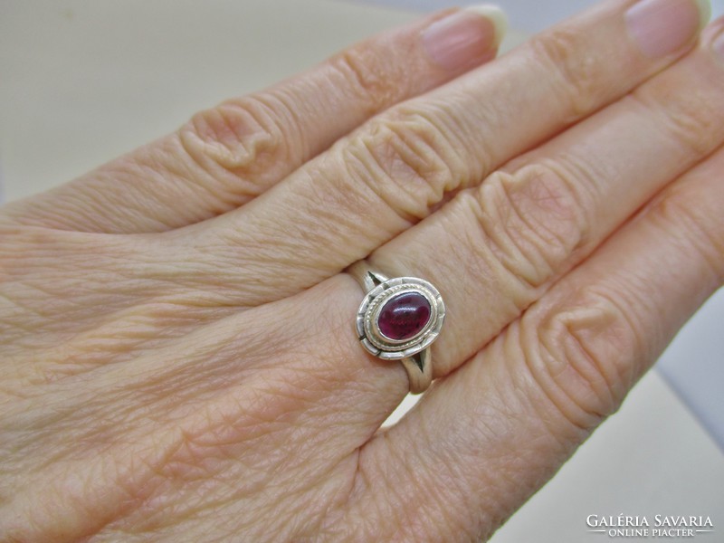 Beautiful silver ring with real amethyst stone