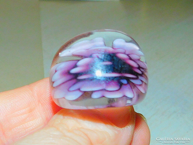 Muránói Üveg Orchidea Virág kézműves Gyűrű 7-es