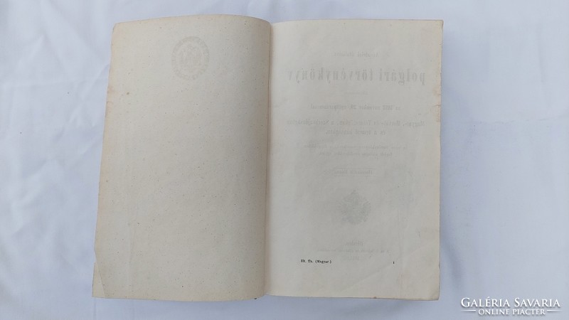 Polgári Törvénykönyv kihirdetett 1852 november 29.nyiltparancsal