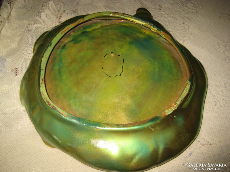 Zsolnay eozin large crab bowl, 29 cm, beautifully professionally restored