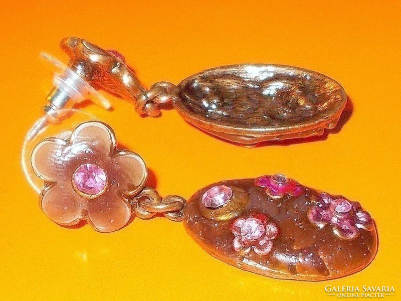 Fire enamel floral craftsman earrings