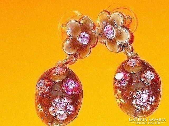 Fire enamel floral craftsman earrings