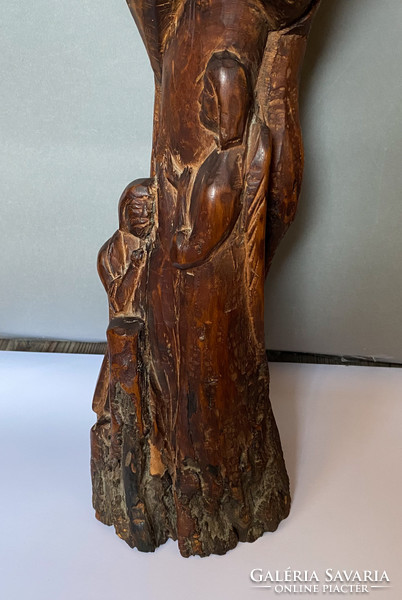 Religious woodcarving, varányi sign.