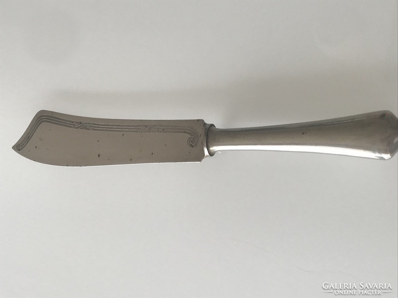 Antique Art Nouveau patterned wellner alpaca cake knife, 25 cm long