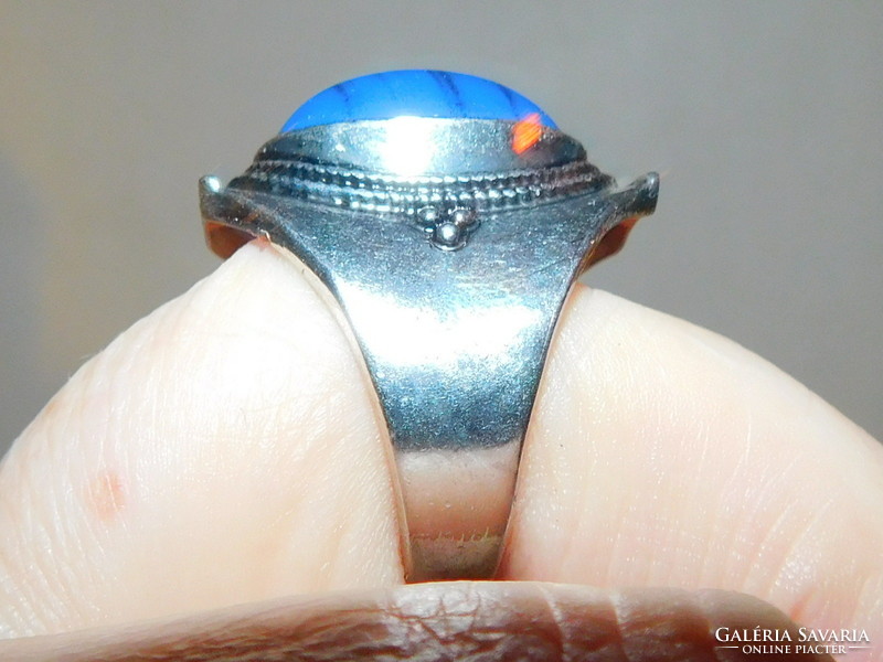 Lapis lazuli stone Tibetan silver prestigious ring 8
