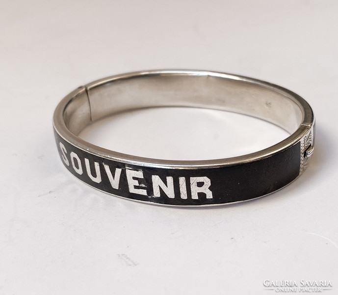 Enameled “souvenir” silver kids bracelet.