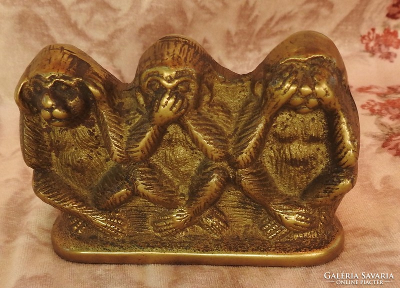 Bronze group of monkeys - I can't see, I can't hear, I can't speak