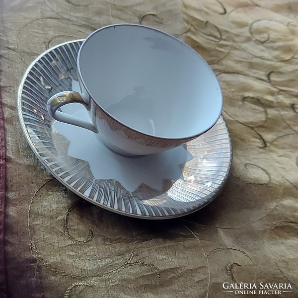 Antik Elfenbein Bavaria német porcelán teás, hosszú kávés készlet, szett