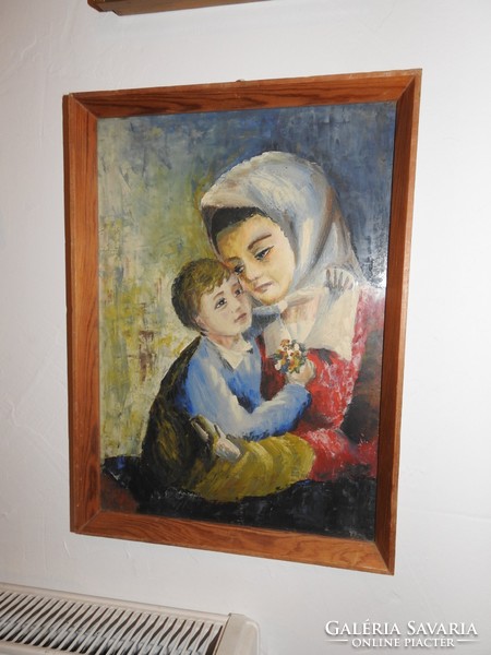 Mother with baby - oil / canvas