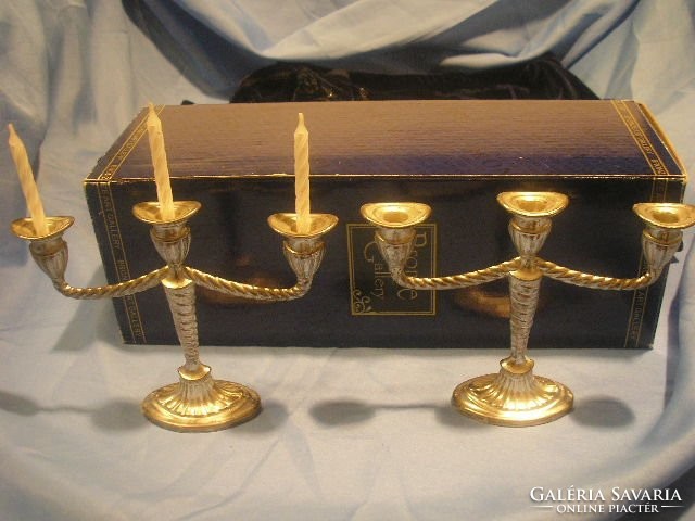 N16 festive silver-plated special small candlesticks in pairs with English registration number 13 x11 cm