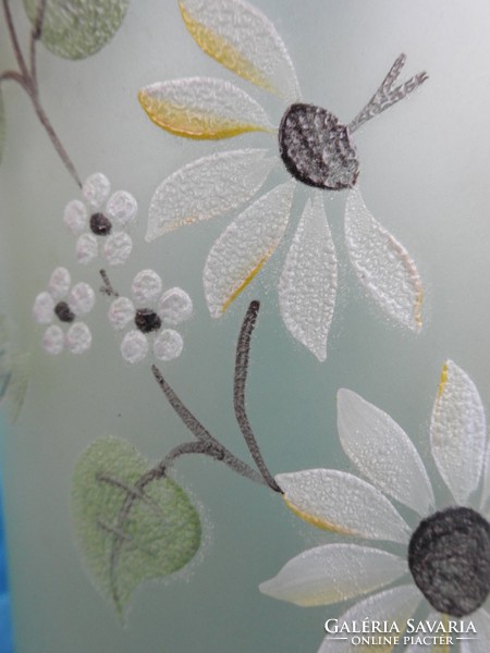 Százszorszép mintás kézzel festett súlyos üveg padlóváza