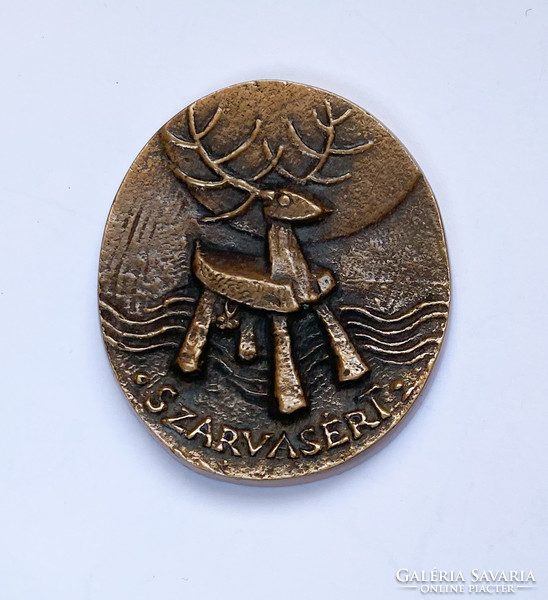 “For the deer / from the mayor of the city of deer” bronze commemorative medal.