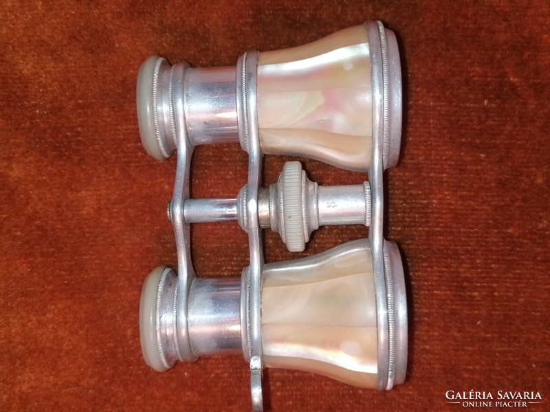 Art deco mother of pearl covered theatrical binoculars