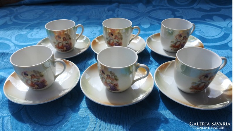 Victoria iridescent pearly coffee set with iridescent pearls