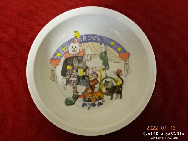 Great Plain porcelain children's breakfast bowl - with a circus scene -, diameter 17 cm. He has! Jókai.