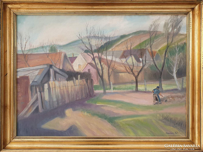 Paul Udvary oil painting - original frame