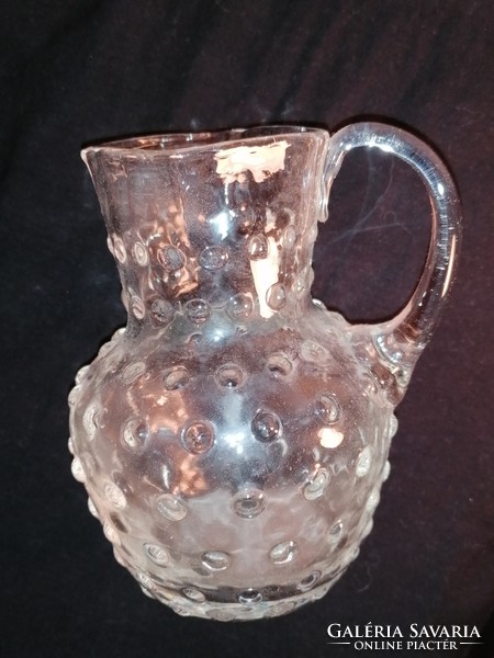 Small, cam, glass pitcher