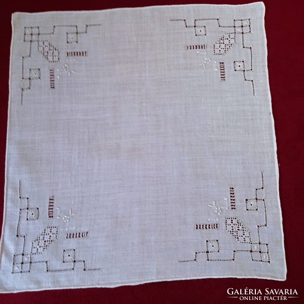 Antique white handkerchief, notebook, 26 x 26 cm