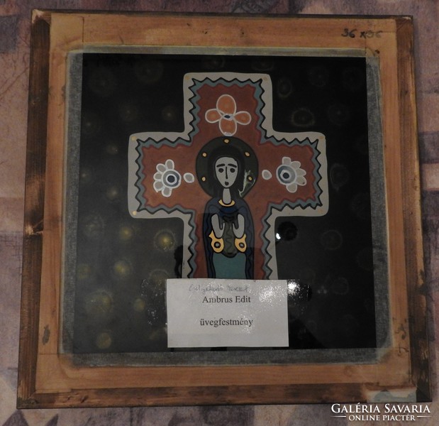 Ambrus edit glass painting - relic cross