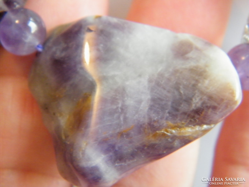 Amethyst slice necklace