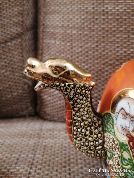 Collectors! Handmade and painted dragon embossed, rich gilded Japanese eggshell set