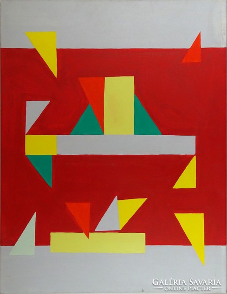 1C984 xx. Century Hungarian painter: abstract composition 70 x 90 cm