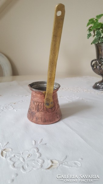Ornate tinned copper coffee pourer