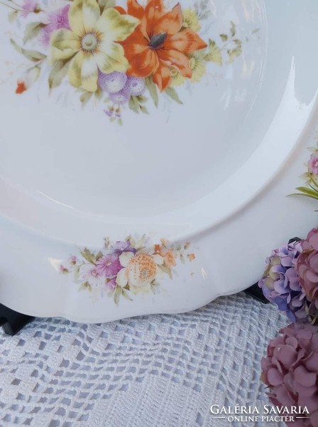 Extra vastag pecsenyés virág mintás virágos pecsenyés húsos kerek  tál porcelán sültes tál