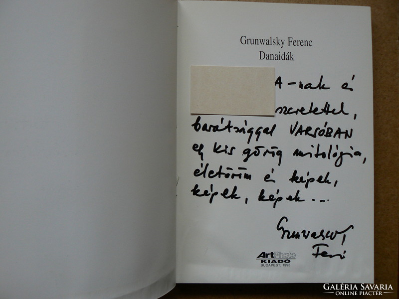 Danaidák, grunwalsky ferenc art nude photo album, dedicated Hungarian-English publication, book