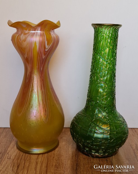 Art Nouveau iridescent glass vase