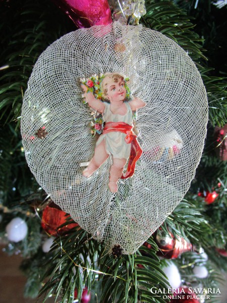 Antique pressed embossed Christmas tree ornament for Christmas museum