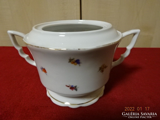 Zsolnay porcelain sugar bowl, antique, with handles, without lid. He has! Jókai.