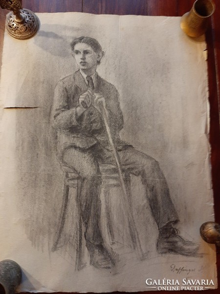 Daffinger hanna (1883-1931) - sitting boy with a stick