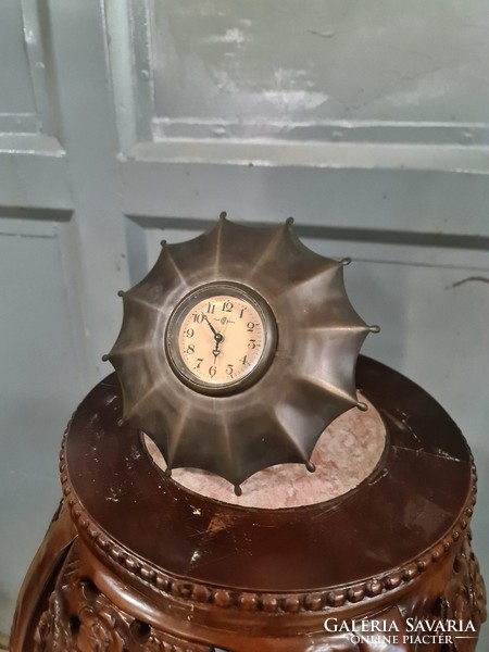 Art deco style bronze umbrella clock - table clock