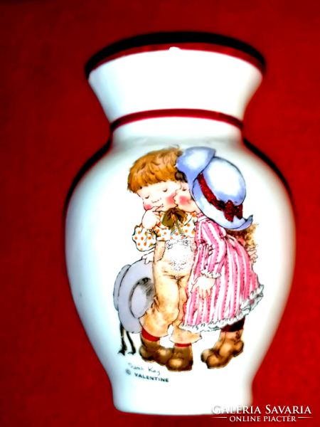Rare! Sarah kay valentine decorated porcelain violet vase