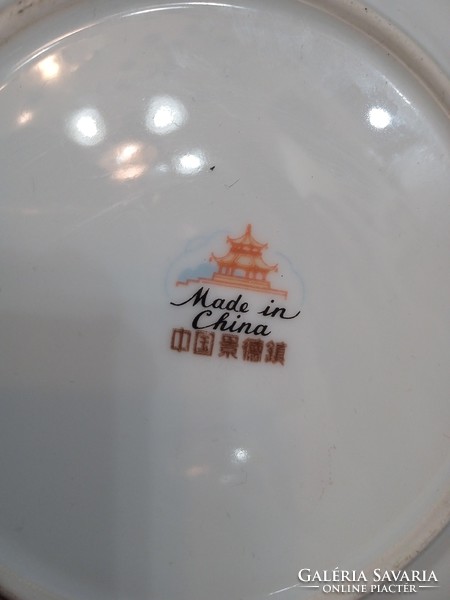 6 db kinai porcelán tányér, lapos tányér, kézzel festett.