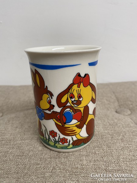 Zsolnay Easter bunny porcelain mug