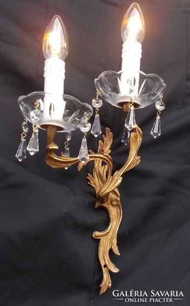 Pair of neo-baroque chippendale style copper wall sconces