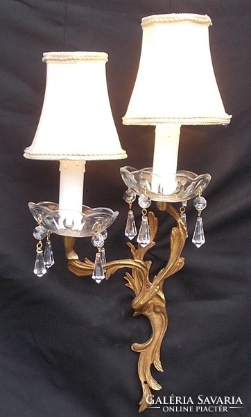 Pair of neo-baroque chippendale style copper wall sconces