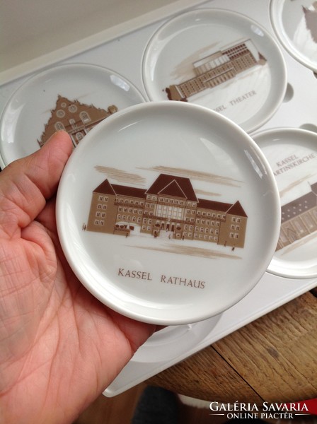 Régi Fürstenberg porcelán kis tányér szett dobozában