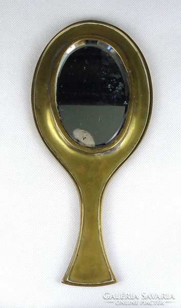 1H157 old copper toilet mirror hand mirror 22 cm
